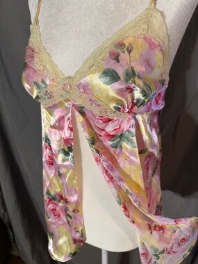 Vintage sequin embellished floral slip